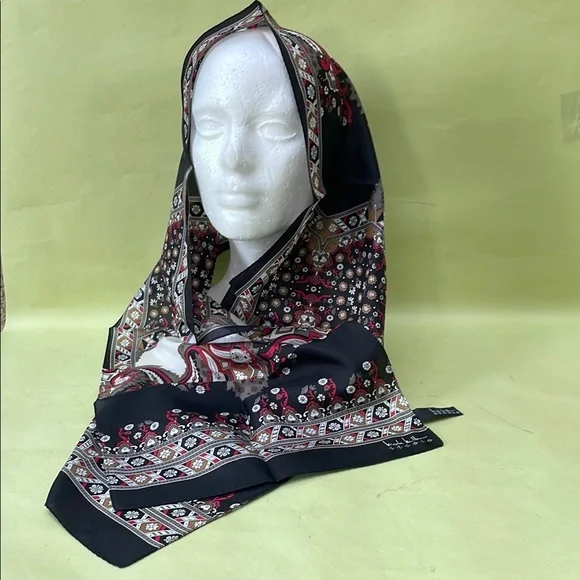 New Nicole Miller Multicolored Silk Scarf Wrap
